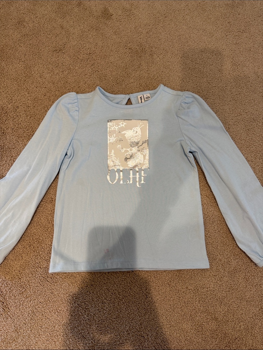 Janie and Jack Light Blue Long Sleeve Top with Metallic Graphic